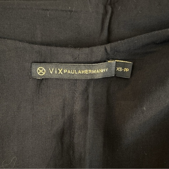 ViX Paula Hermanny Black Linen Mini Dress - Size XS - Picture 7 of 7